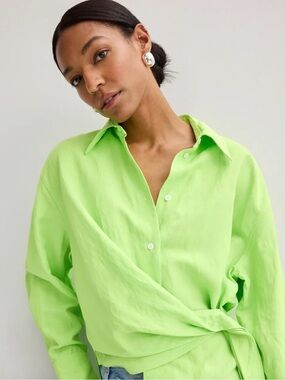 JW ANDERSON Lime Green Wrap Shirt